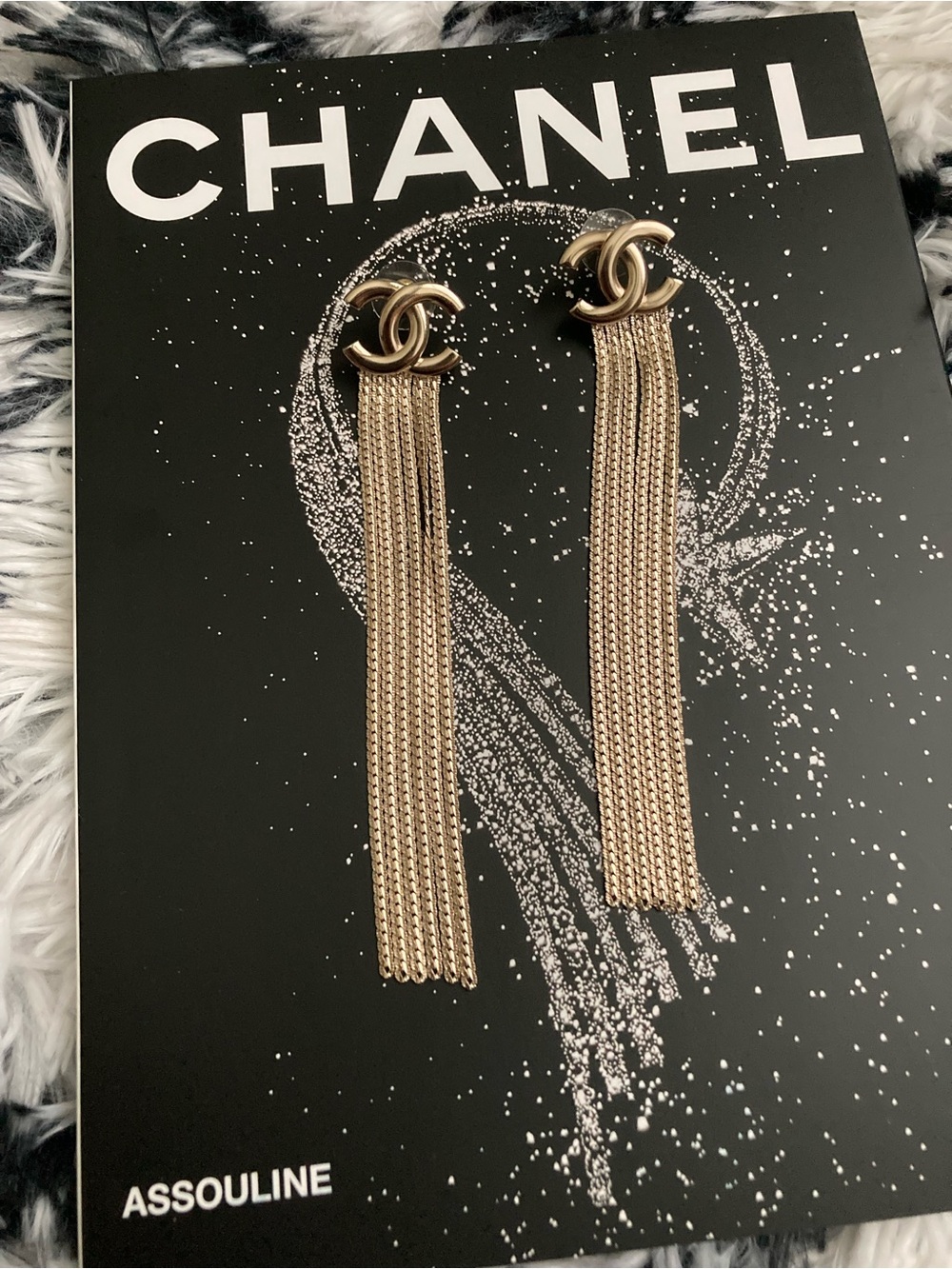 💗SOLD💗 CHANEL Gold Chain Tassel Drop Earrings